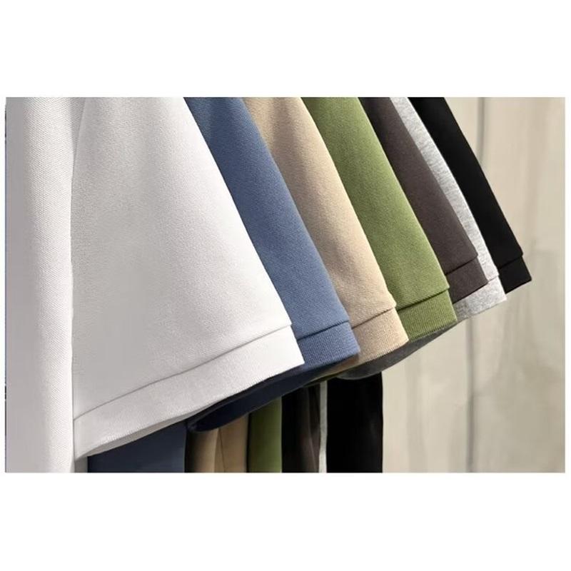Men's Polo Shirt Summer New Short Sleeve Solid Color Turn-down Collar Casual Slim Fit Tops