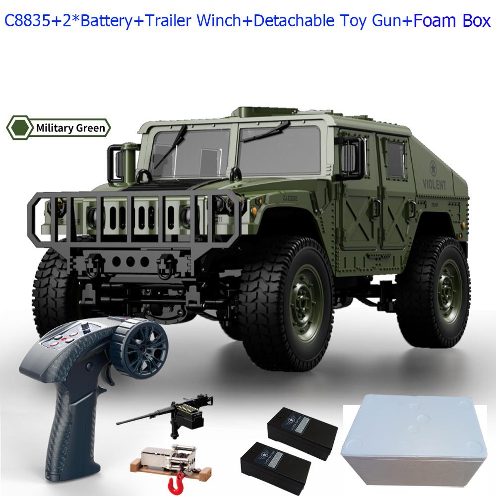 C8835 1:14 RC Car 2.4G Remote Control Car 4WD Off-road Climbing Simulation All-terrain RC Crawler Military Jeep JJRC RC Toys