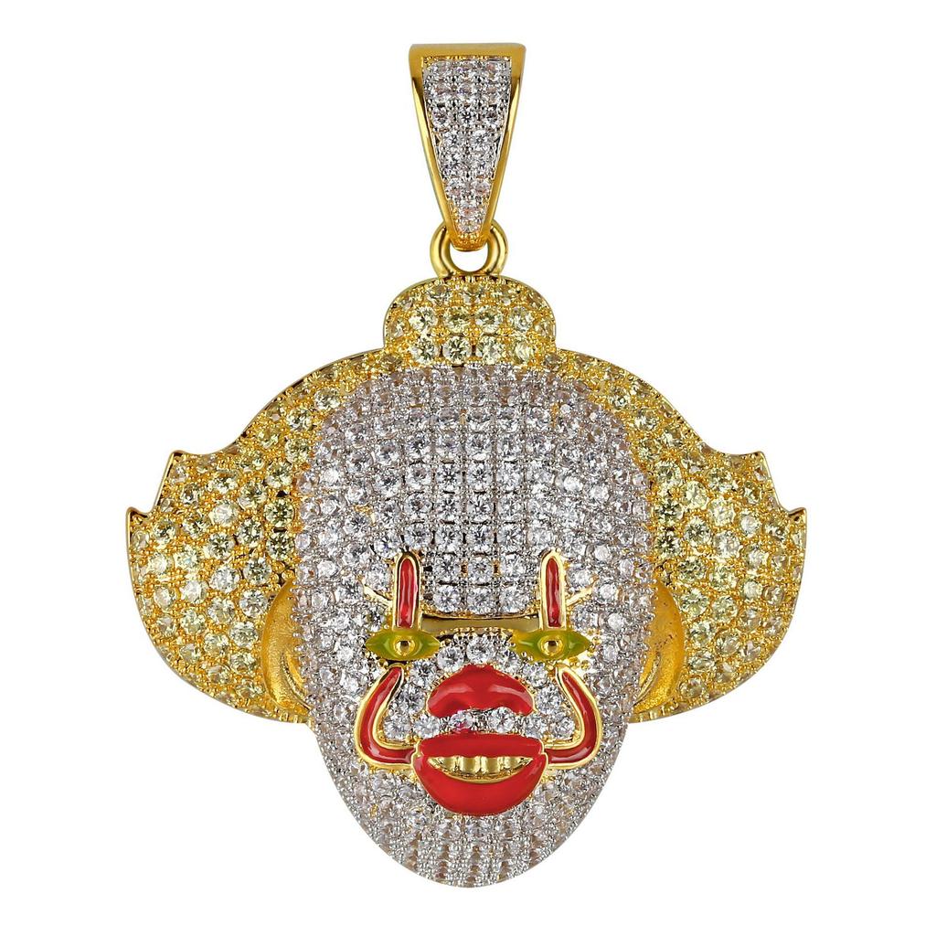 European and American Hip Hop Cosplay 3D Clown Pendant Halloween Gift Packaging Necklace