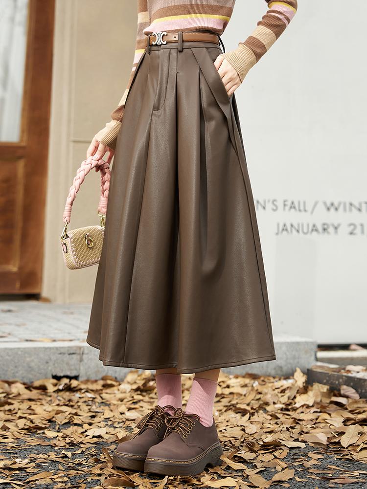 Mishow Frauen Rock 2023 Herbst Neue Koreanische Stil Hohe Taille Solide Vintage Pendler Casual Röcke MXC52B0124