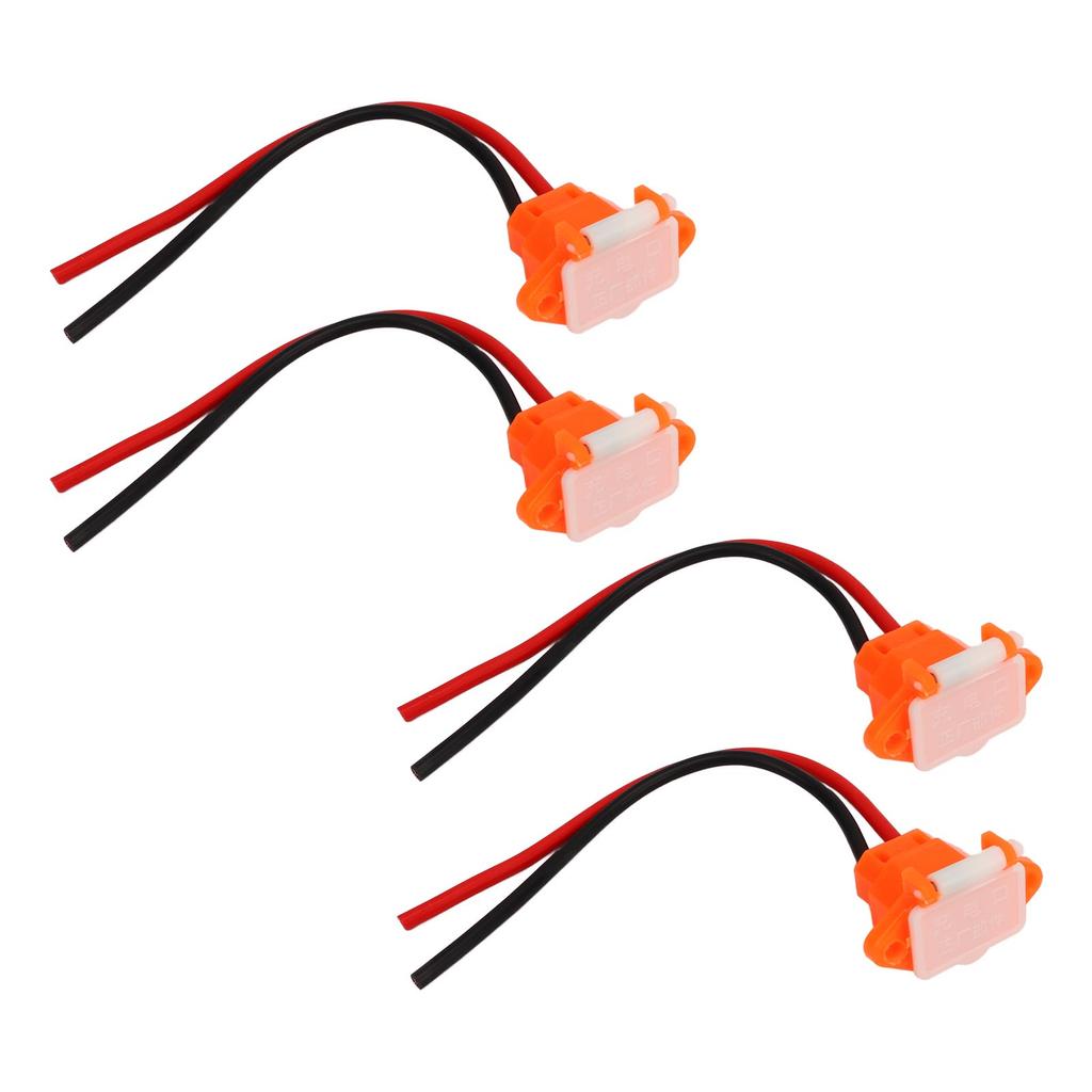4 Stück Batterieladeschnittstelle 3-poliges Ladekabel Linie Kunststoff mit Abdeckung für Elektroauto