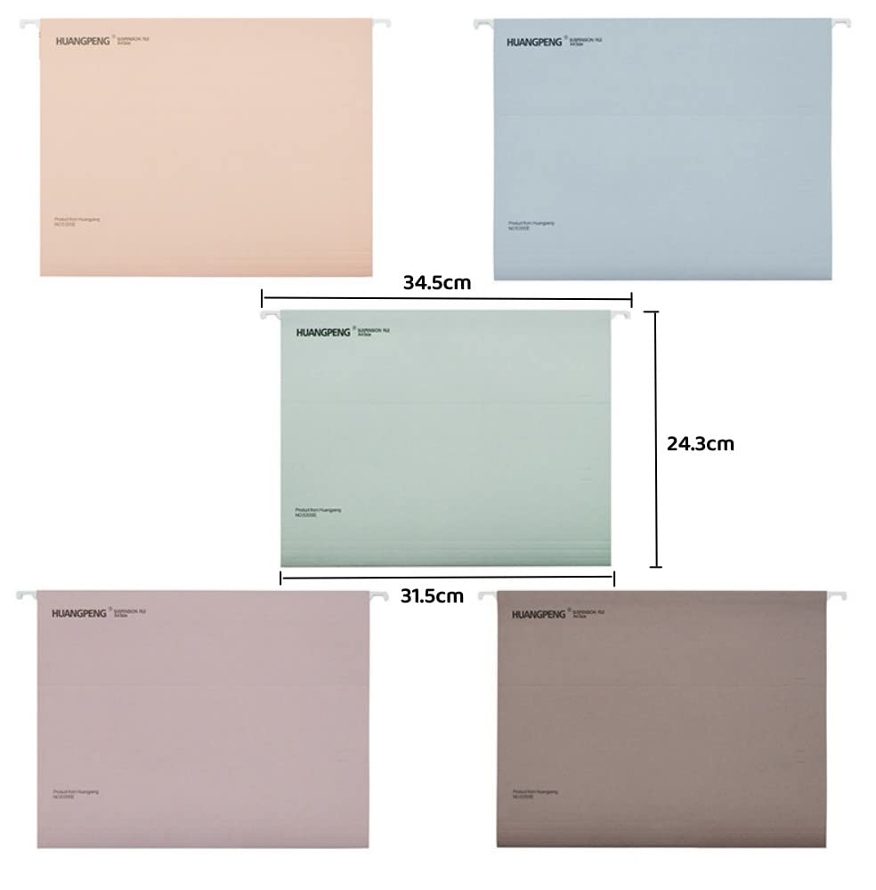 Seimeinoki Hanging Folder A4 10 Pieces Hanging File with Label and Label Holder Paper Morandi Color Suspension File A4 Document Receipt Slip Storage