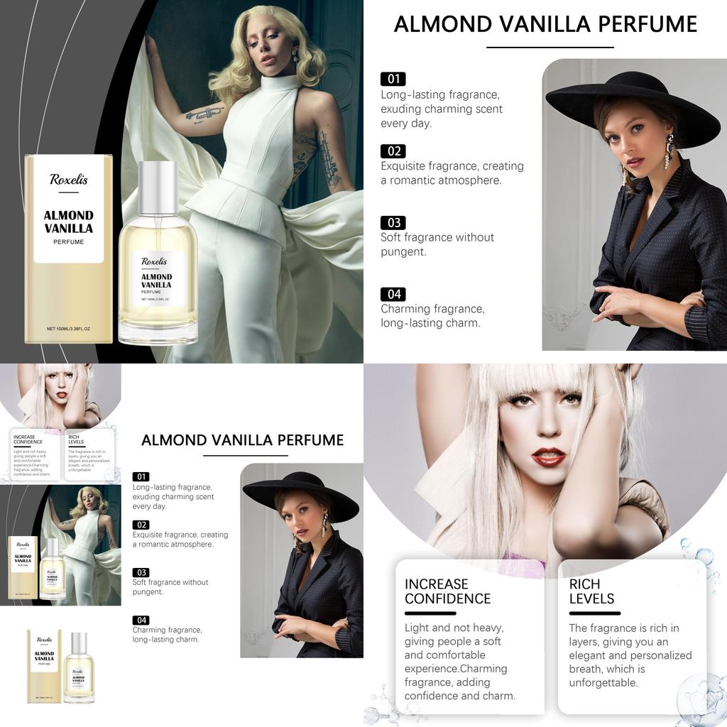 Elegant Vanilla Fragrance Perfume With Almond Sweetness For Lasting Allure