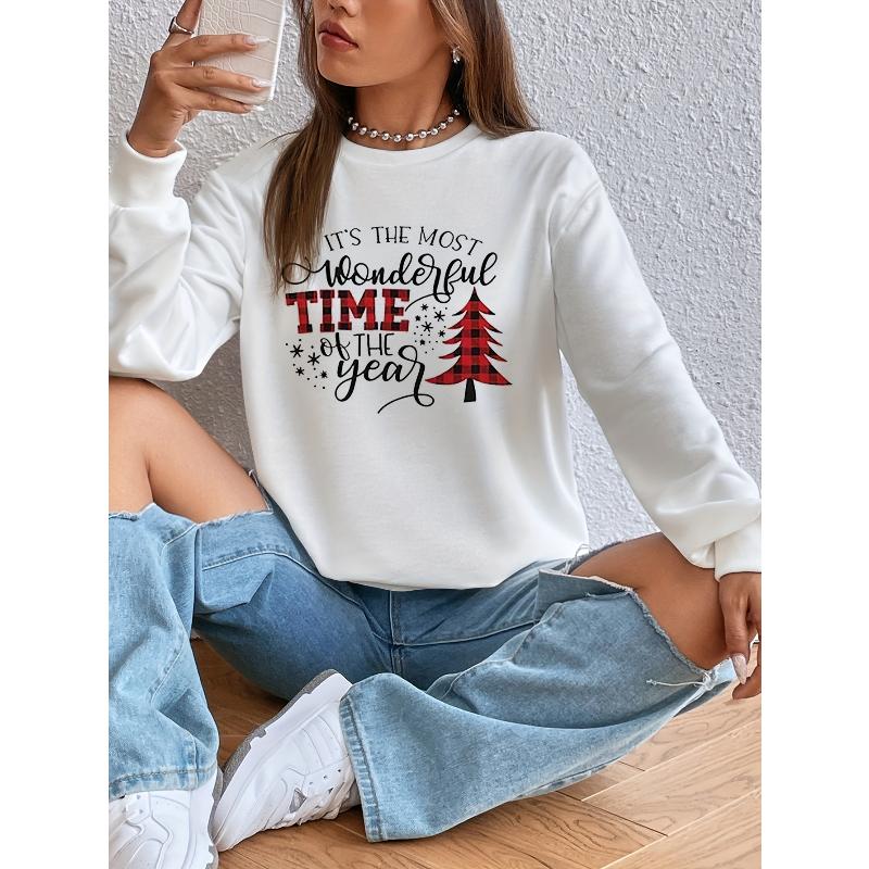 Women s Crew Neck Sweatshirt, Soft Breathable & Ideal for Daily Casual Wear XXL чёрный