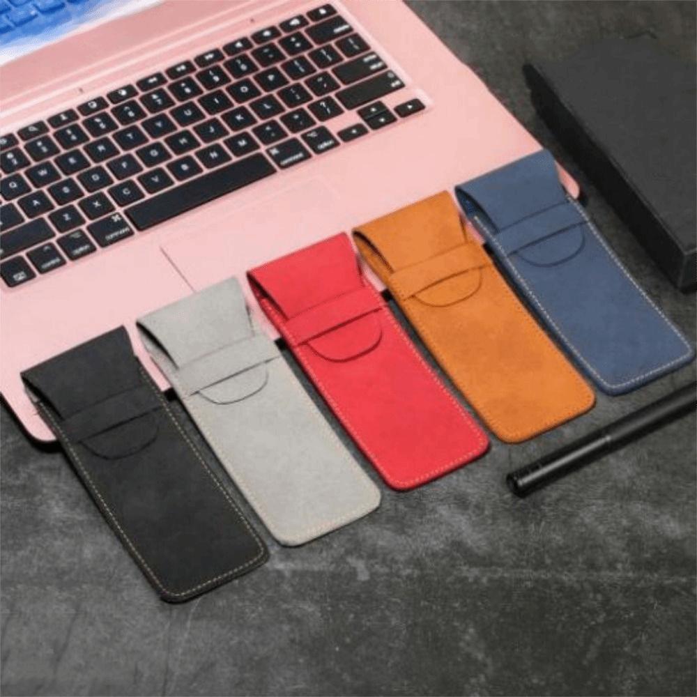 Holder Leather Pen Bag PU Leather Pen Storage Pouch Pen Case Pocket Pen Protective Bag  Stationery
