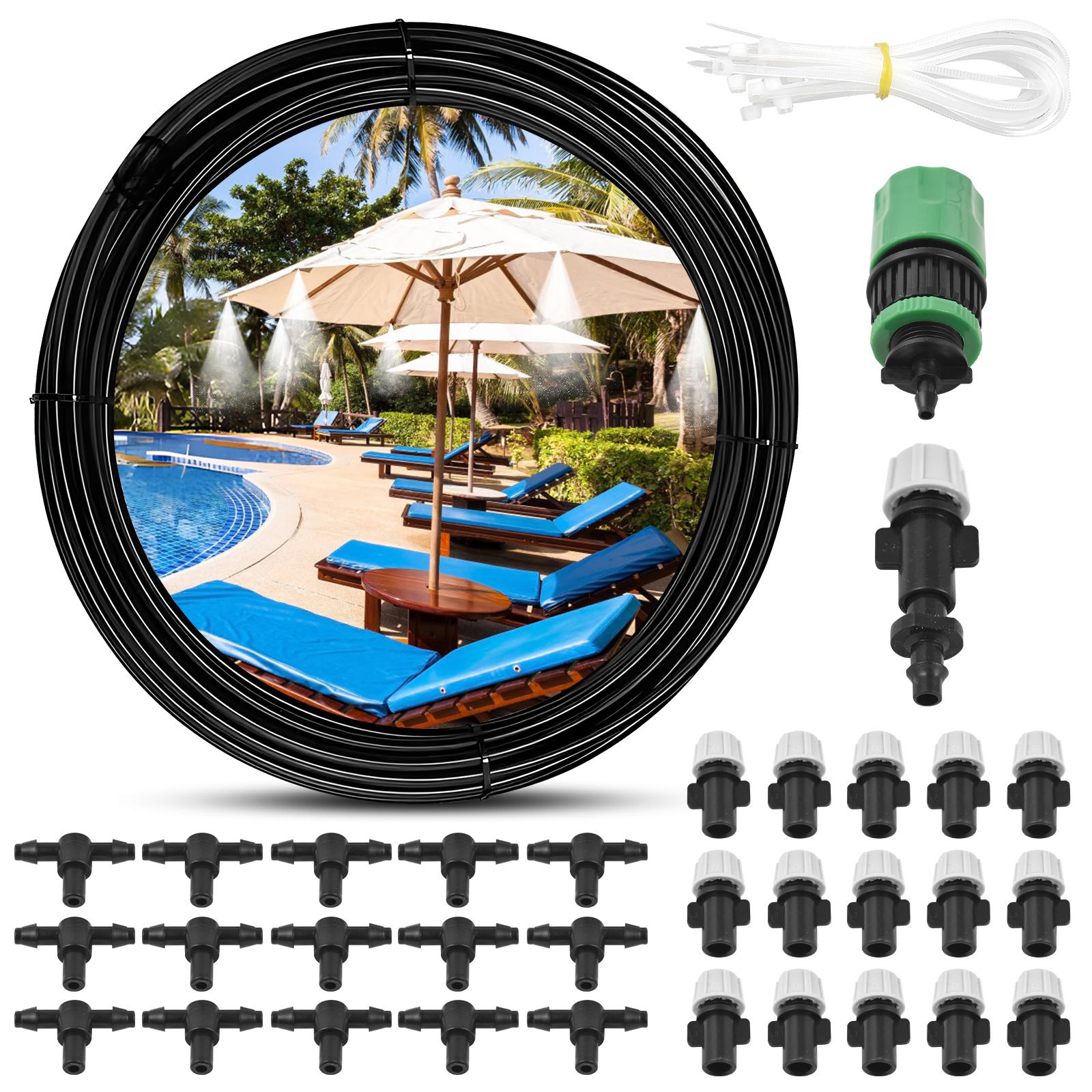 

Наружная система охлаждения распылением воды, 131 фут (40M) Линия туманообразования/16 латунных распылительных форсунок/3/4 латунь 16m EU plug