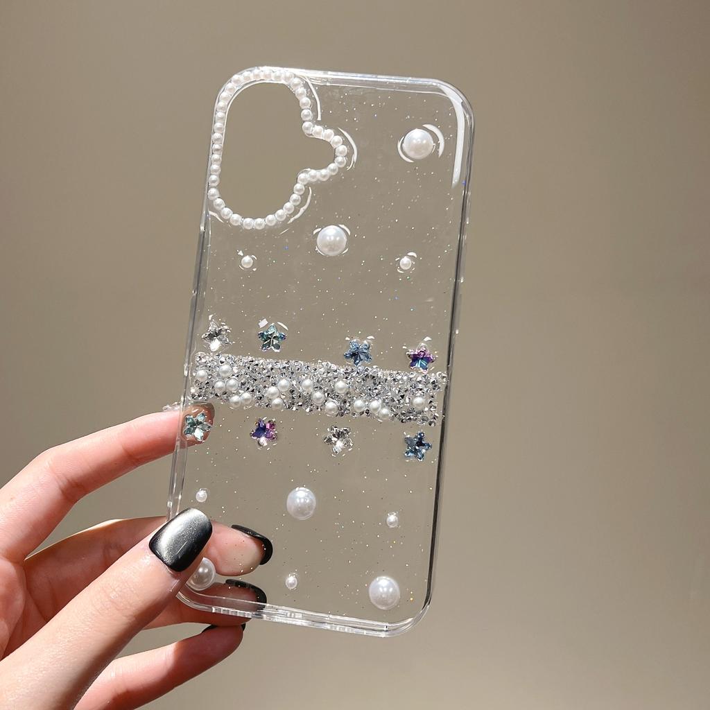 Fashion Applicable Apple 16 Mobile Phone Case Epoxy Pearl iPhone15Pro Color Star 14plus Case