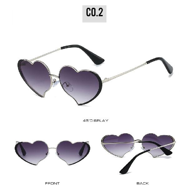 Metal Frame Sunglasses, Heart-shaped Sunglasses, Quirky Sunglasses, Street Style, Trendy Sunglasses