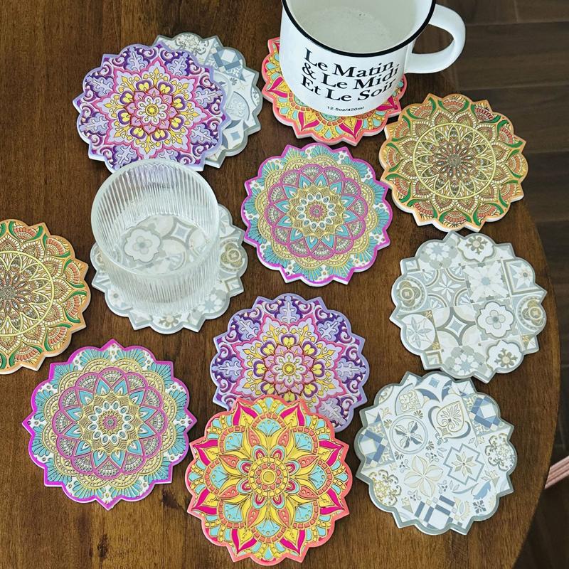 New Bronzing Bohemian National Style Creative Home Mandala Bronzing Process Retro Heat Insulation Placemat Coaster