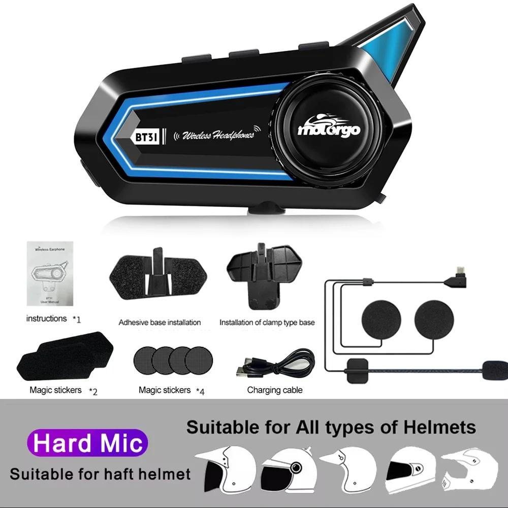 Motorcycle Bluetooth Helmet Headset BT31 Wireless Handsfree Call Headphone with CVC Intelligent Noise Reduction Earphone