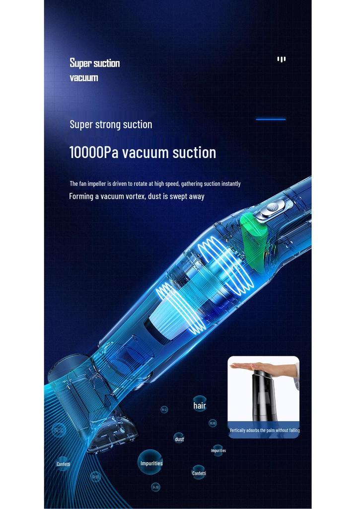 High Suction Dual-use Handheld Car & Home Vacuum Cleaner with Water Absorption