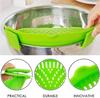 2 Pcs Silicone Clip on Strainer for Pasta Meat Vegetables Fruit, - Fit All Pots and Bowls.