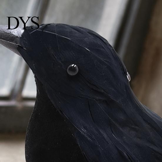 Realistic Feathered Crows Black Crow Halloween Decor, Lifelike Raven Figurine Prop Simulation Ravens for Haunted House, Artificial Bird Ornament Party