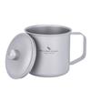 Ultra-Light Titanium Travel Mug With Lid Fixed Handle 360ml Single-Layer Outdoor Camping Cup Hiking Picnic Office