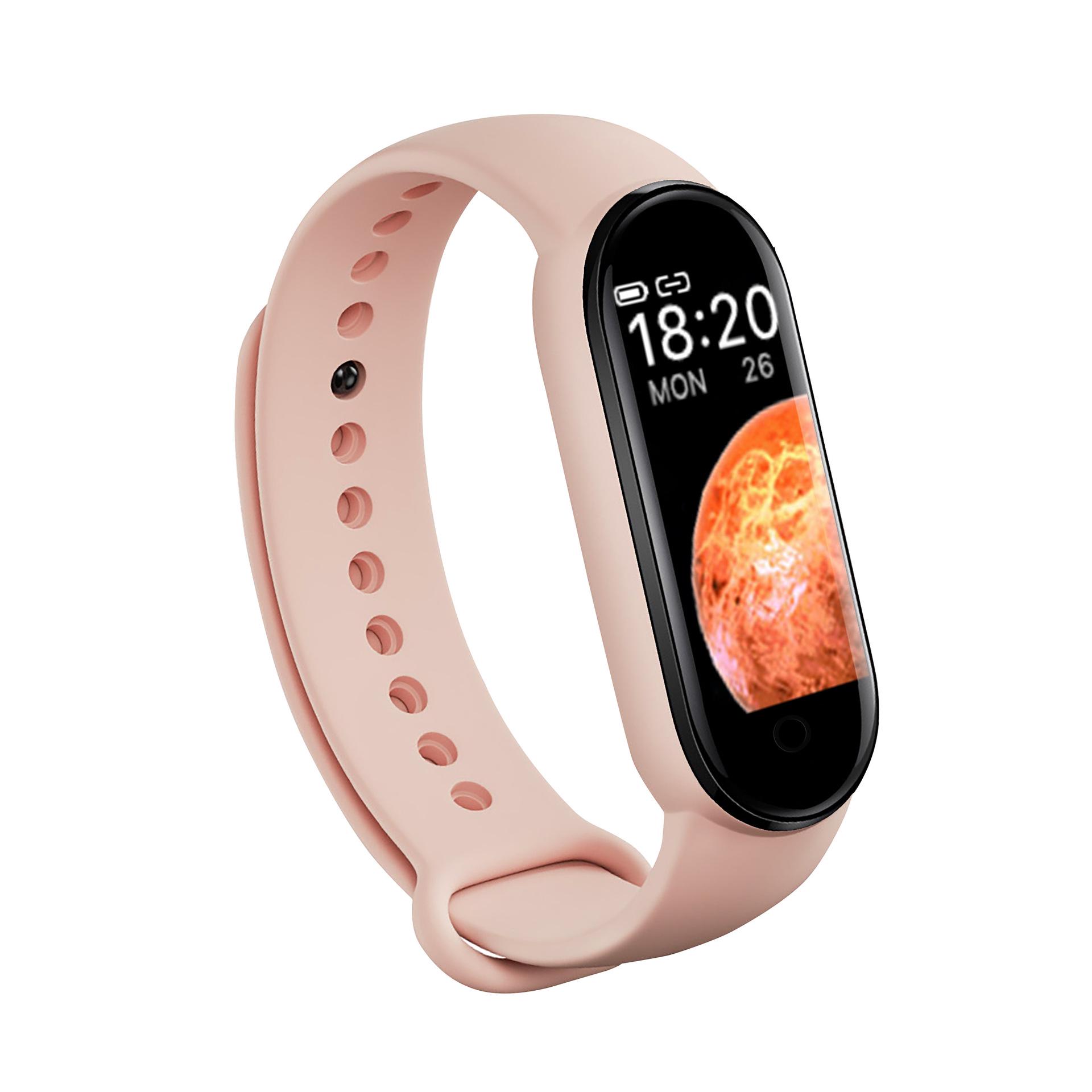 

M6-M8 Smart Sports Bracelet: Heart Rate, Blood Pressure, Bluetooth, Large Screen, Sleep & Step Tracking. розовый