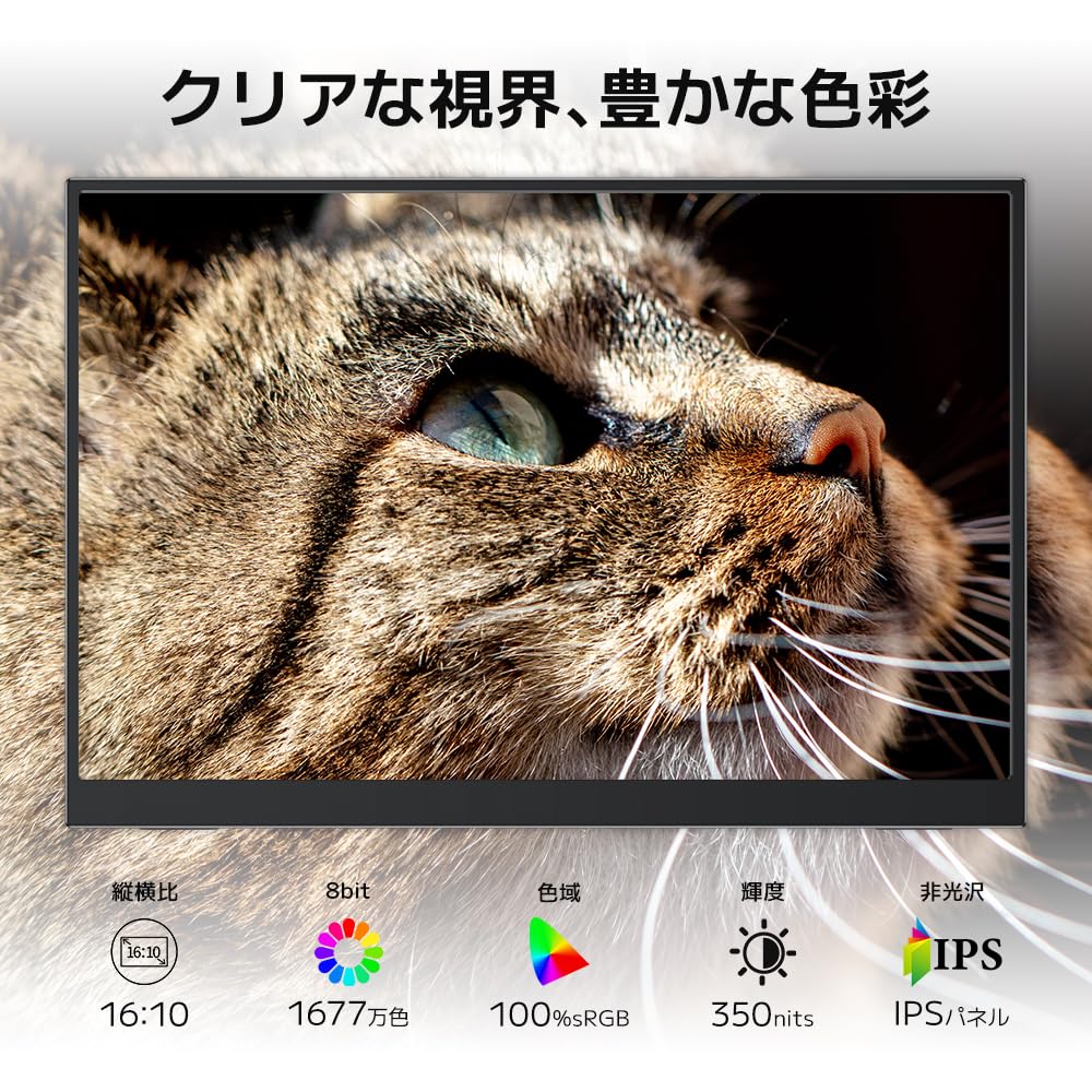 Upperizon Mobile Matte IPS FHD x sRGB Freestanding VESA Lightweight One Video One Mini HDMI Portable G-133S Monitor, 13.3-inch (1920 1200) 100%