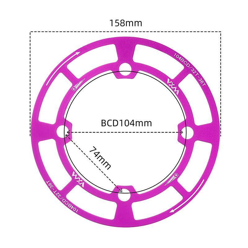 104BCD Bike Crankset Protector Mud Resistant Lightweight Fit 32-42T Sprocket for Daily Commuting Bicycles C