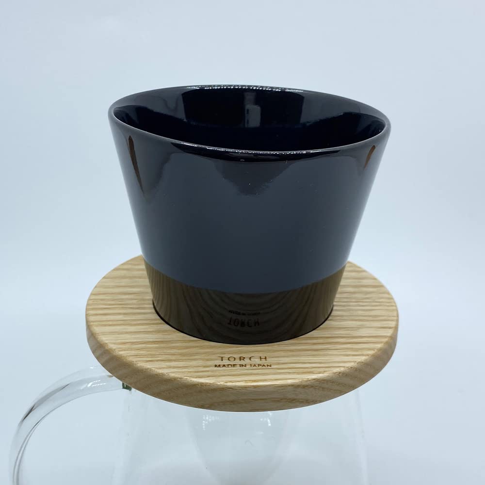 TORCH Coffee Dripper (Serves 1-3) Donut Dripper with Black Glaze and Donut Urethane Finish