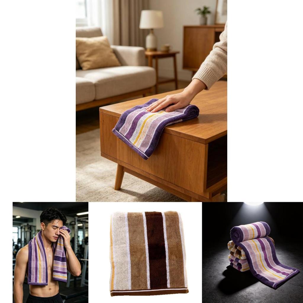 Cotton Striped Face Towel With Absorbent Thickened Fabric For Home Use Adults