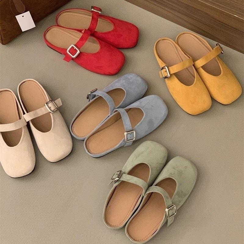 Baotou Half Slippers Women's Outwear Lazy Minimalist Flat-bottomed Versatile Slippers