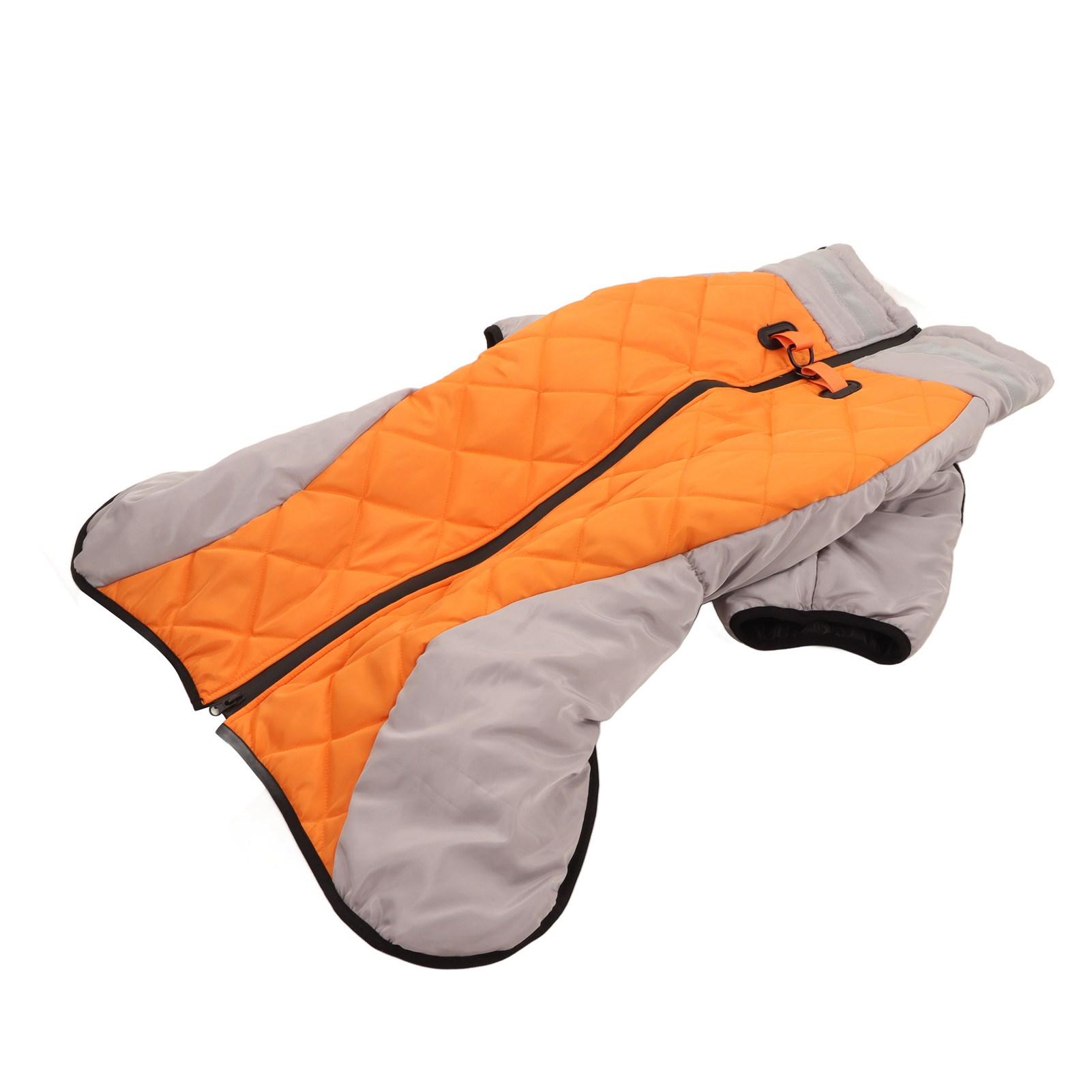 

Reflective Turtleneck Dog Vest Thickening Warm Dog Cold Weather Jacket for Autumn Winter Grey Orange XL