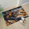 Cute Squirrel Rug for Nature Lovers Forest Animal Themed Carpets, Cozy Living Room Decor Anti slip carpet can be machine washed