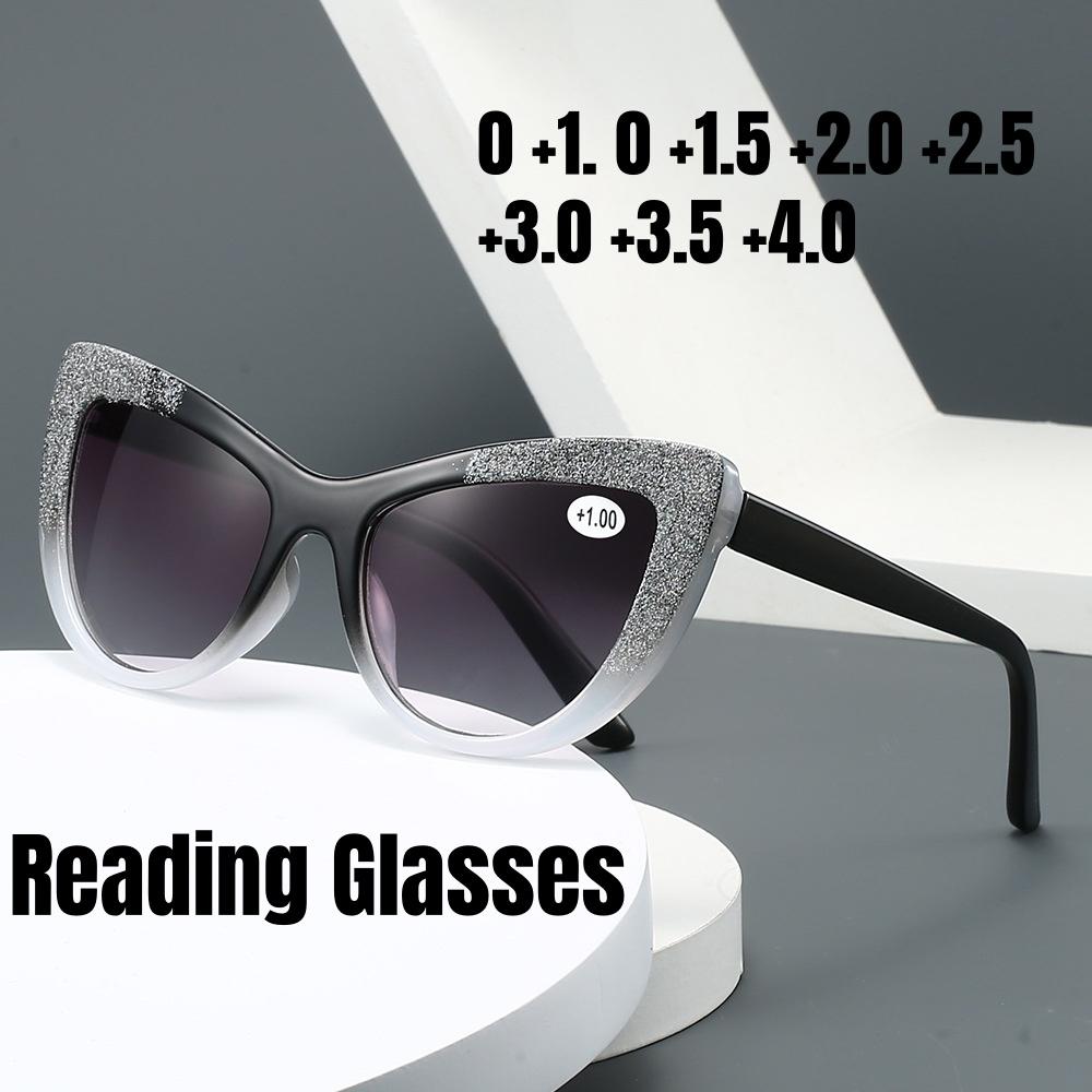 New Gradient Color Cat Eye Sun Reading Glasses Fashion High-definition Presbyopia Glasses for Women Men
