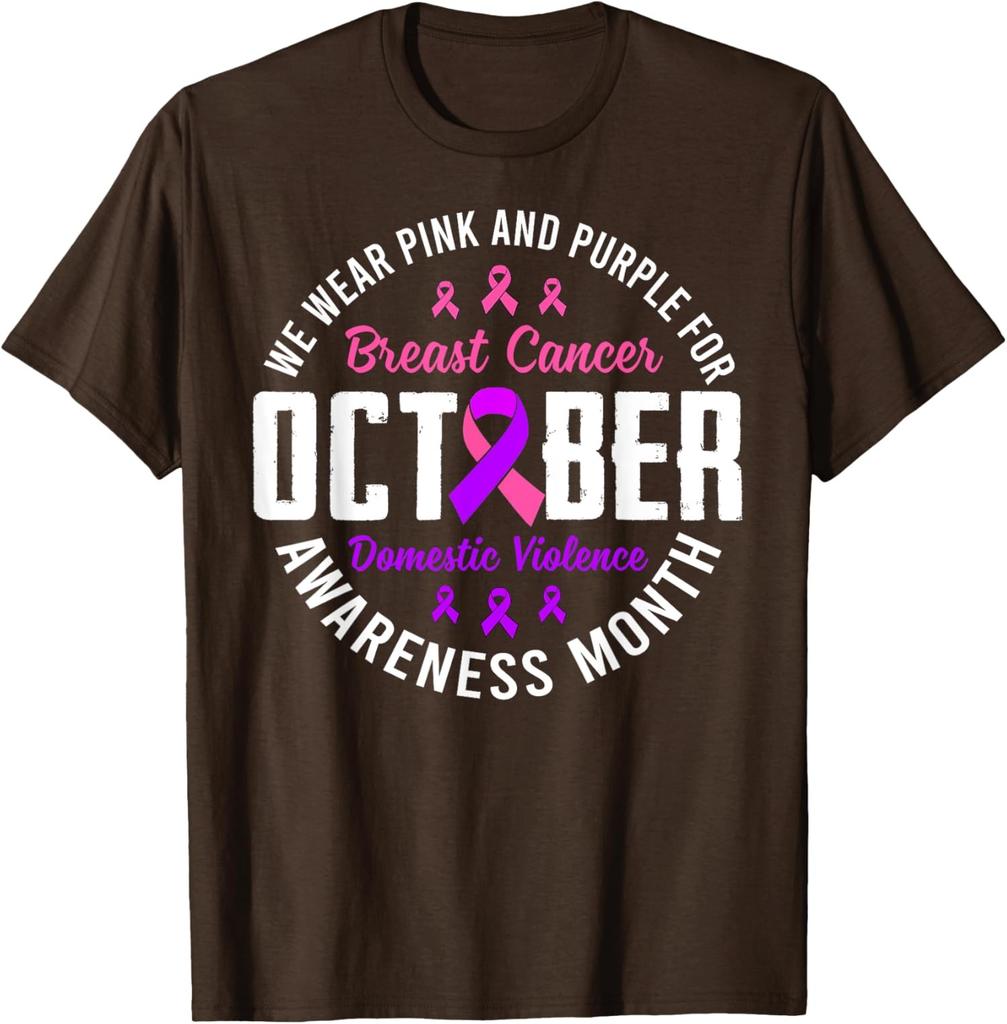 October Breast Cancer And Domestic Violence Ribbon Unisex T-Shirt
