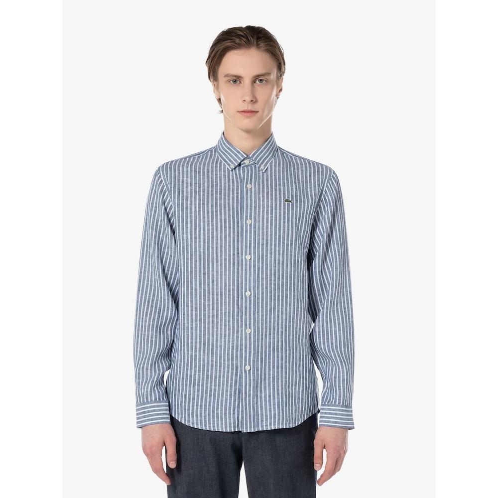 

Lacoste Мужская льняная рубашка в полоску CH728E 54G 166 Q2NCH728E 54G166 040