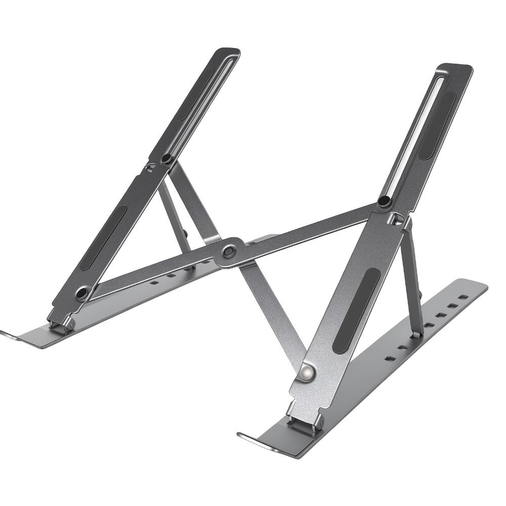 Aluminum Desktop Laptop Stand, Foldable Adjustable Riser Holder, Portable, Compatible With 10‑15.6 Inch Laptops