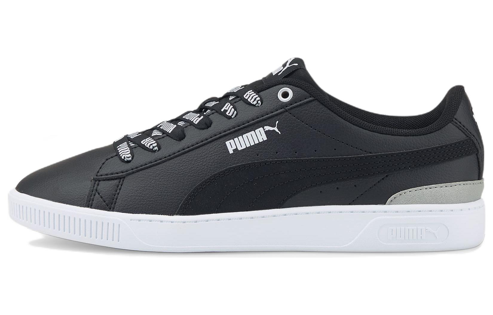 PUMA Vikky V3 Logomania Casual Skateboarding Shoes Black White 383025-02 35.5