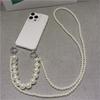 Luxury Crossbody Pearl Necklace Lanyard Transparent Case For iPhone 16 17 14 11 12 13 15 Pro Max XR X 8 7 Plus Chain Strap Cover