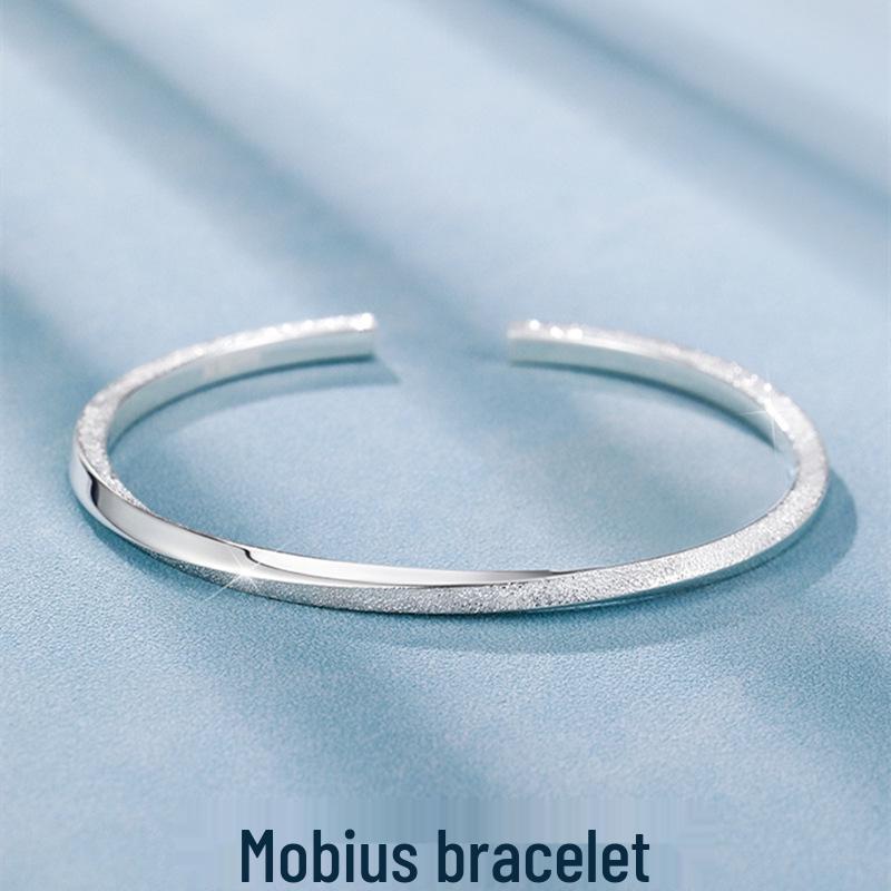 

Moebius Twist Glitter Bangle - Women s Fashion Simple Open Line Bracelet, Perfect Gift for Girlfriend s Birthday.