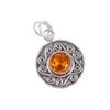 Citrine Gemstone 925 Sterling Silver Handmade Statement Pendant 1.2" Necklace Jewelry For Her PP-28-4