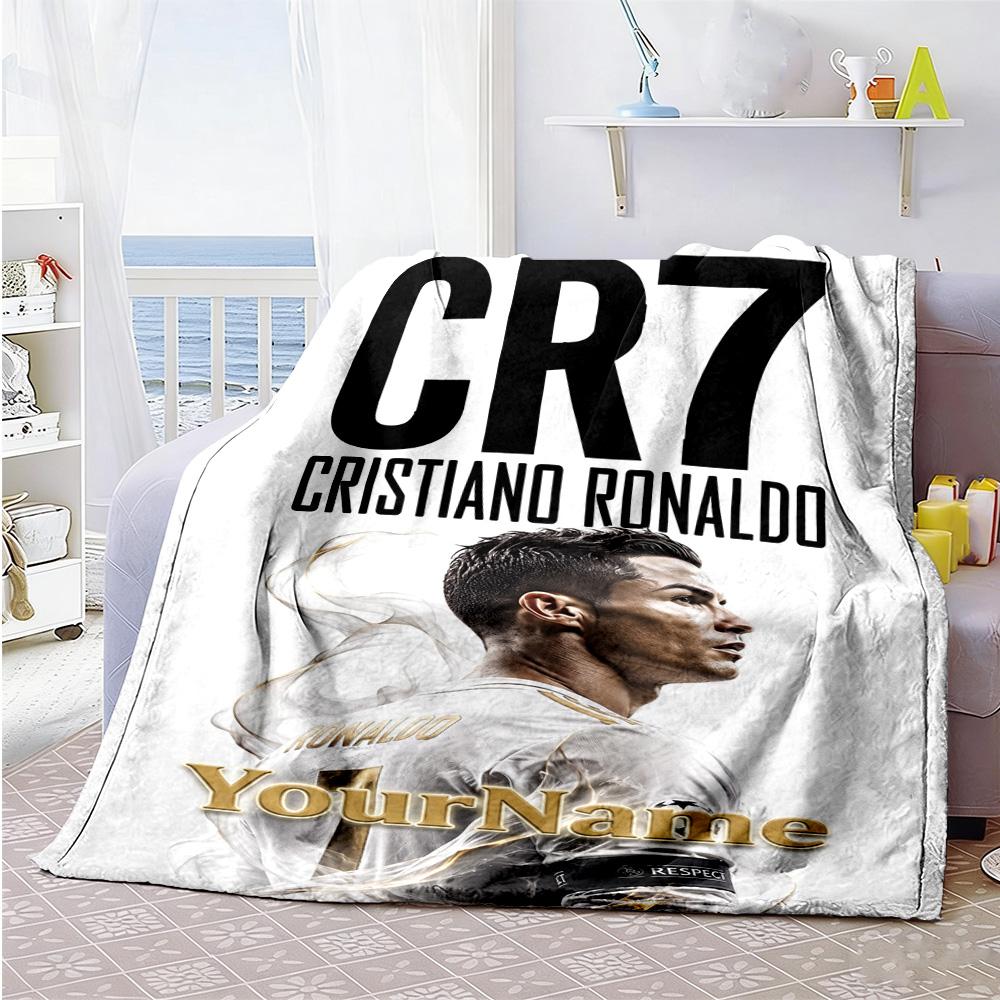 Cristiano Ronaldo 30 Customize Your Name Blanket Gift Customizable Blanket Ultra-Soft Versatile for Sofa Office Bed Nap Four Seasons Universal