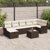 VidaXL 8-Piece Garden Sofa with Brown Cushions In Poly Rattan | Modular Design, Weather-Resistant, 3360239