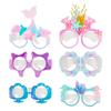 12pcs Mermaid Party Paper Glasses Little Mermaid Theme Photo Glasses Under The Sea Party Supplies Kids Birthday Party Favors