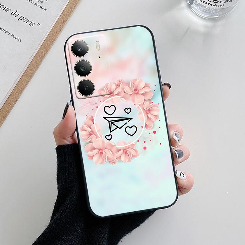 

For Realme C75 4G Case C 75 Lovely Cartoon Flower Painted Soft Silicone Phone Cover For Realme C67 4G 5G Funda Coque RealmeC75 Realme C67 5G