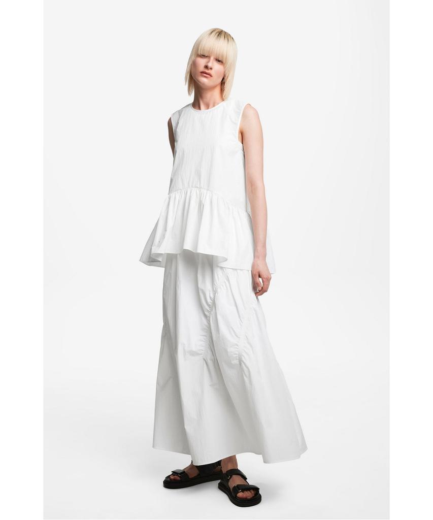 Jaa [Jaah] Sleeveless Peplum Blouse_White