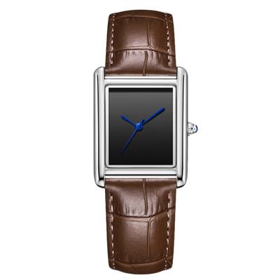 RORIOS Paarhorloges, populair lichtgewicht herenpolshorloge met quartz uurwerk, Romeinse cijfers en analoge wijzerplaat, vierkant model, leren band, eenvoudig en stijlvol, perfect voor casual gelegenheden.