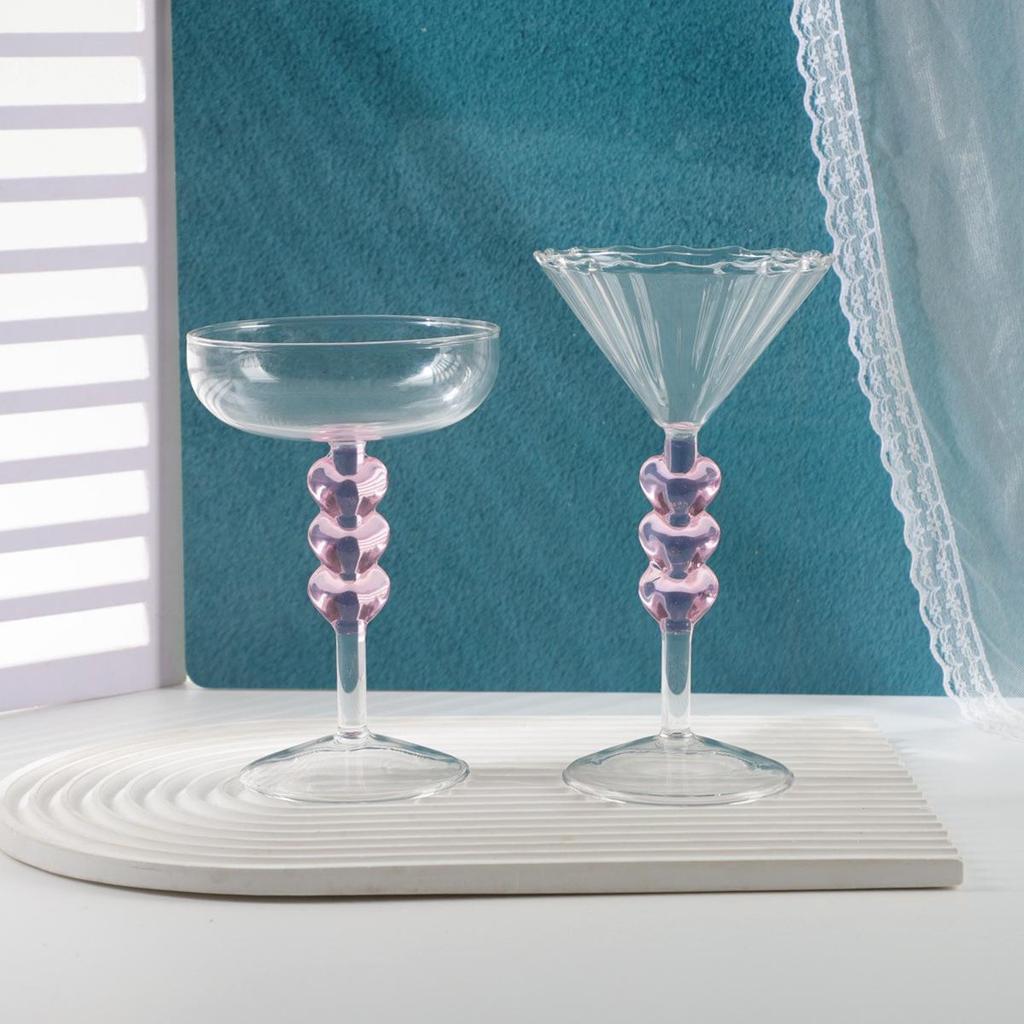 Elegant Heart-Shaped Glass Goblet: High-Value Cocktail and Dessert Cup