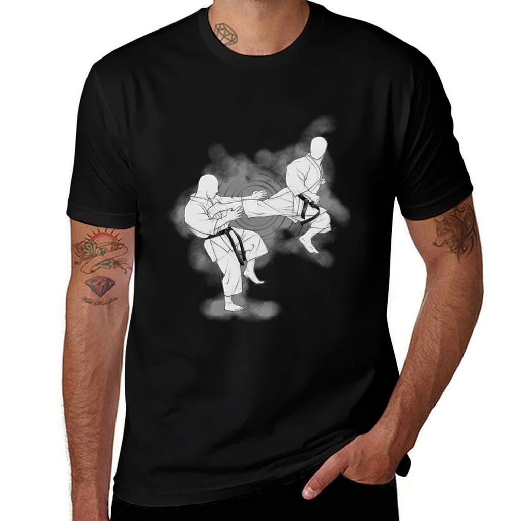 Karate fight scene Ushiro tobi geri Shotokan Karate TShirt Breathable Workout Short Sleeve Top