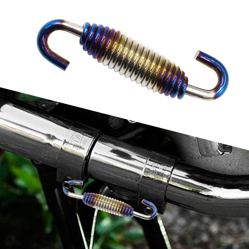 Biqing 55mm Motorcycle Exhaust Pipe Springs, Universal Stainless Steel Muffler Exhaust Pipe Spring Hook for Bike Scooter ATV (Multicolor, 2pcs)