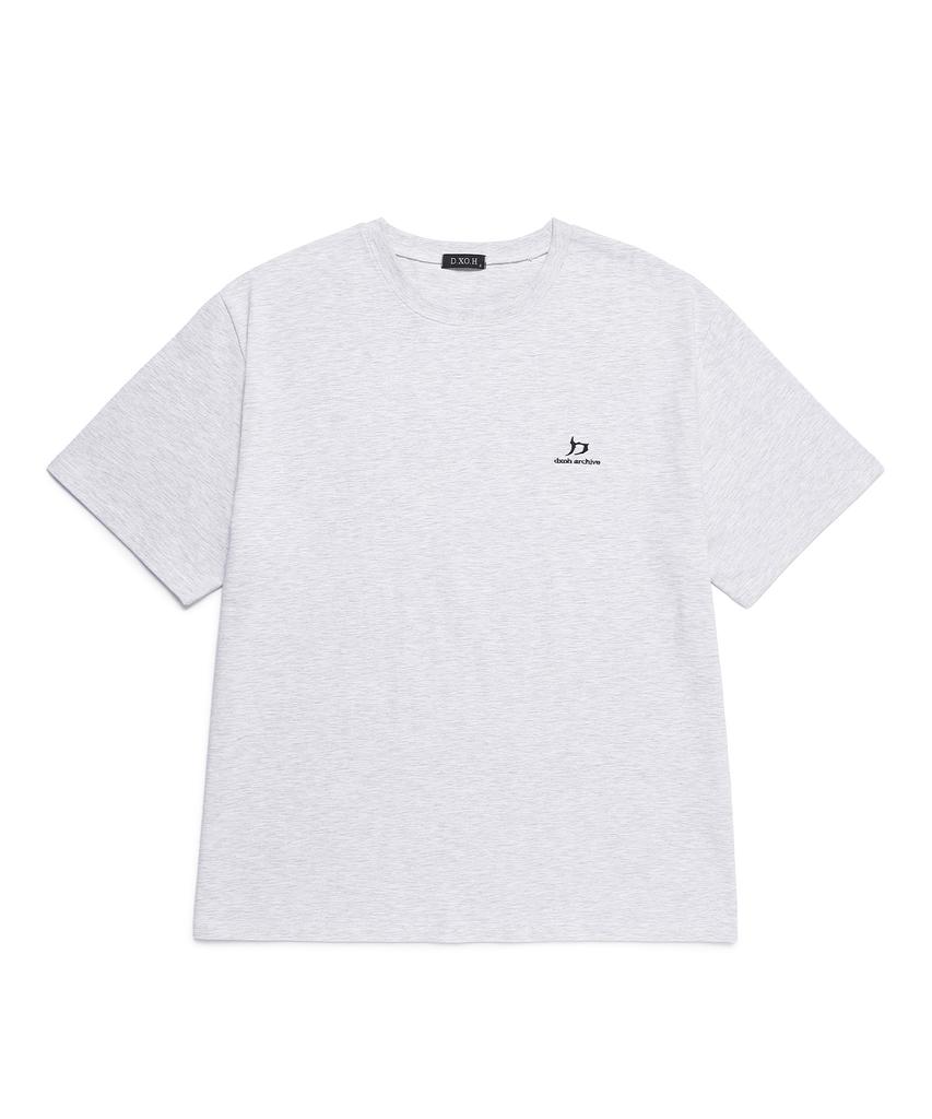 D.XO.H New Logo Oversized T-Shirt White Melange (2)