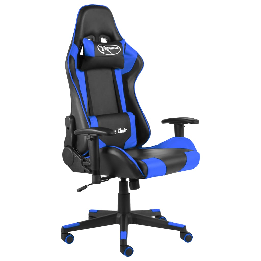 Gaming Chair Swivel Blue PVC