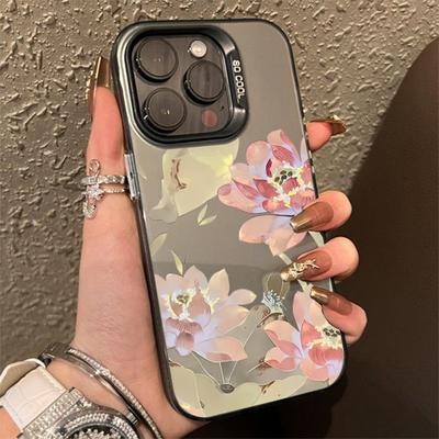 Luxury Flower Electroplate Silver IMD Phone Case For  Redmi Note 13 12 11 10 Pro Plus 12S 11S Redmi 12 13C Back Cover
