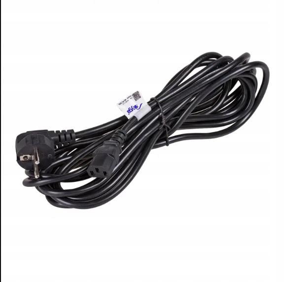 Kabel zasilający Akyga AK-PC-05A CEE 7/7 - IEC C13 250V/50Hz 10A 5m czarny