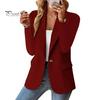 Fall Coat For Women Suit Lapel Long Sleeve Single Button Jacket Casual with Flap Pockets Solid Color Work Office Business Outerwear Versatile
