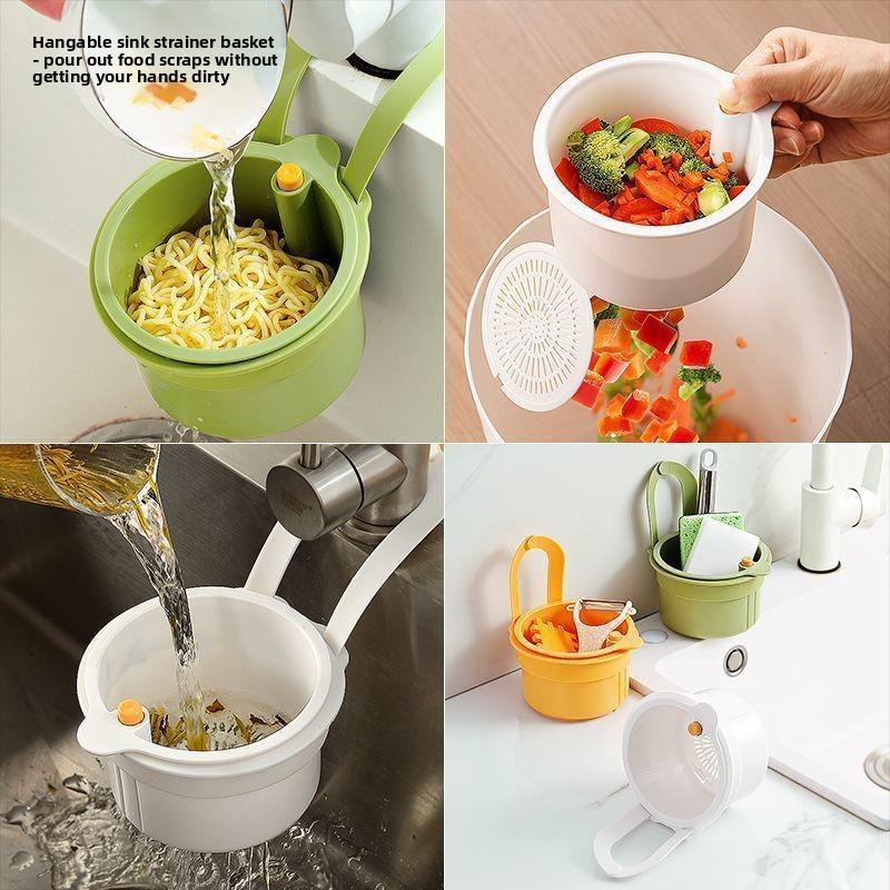 

Anti-clogging Sink Draining Basket for Kitchen and Household Use, A Hanging Sink for Separating Food Residues, A Filtering Basket for Draining 1pc білий