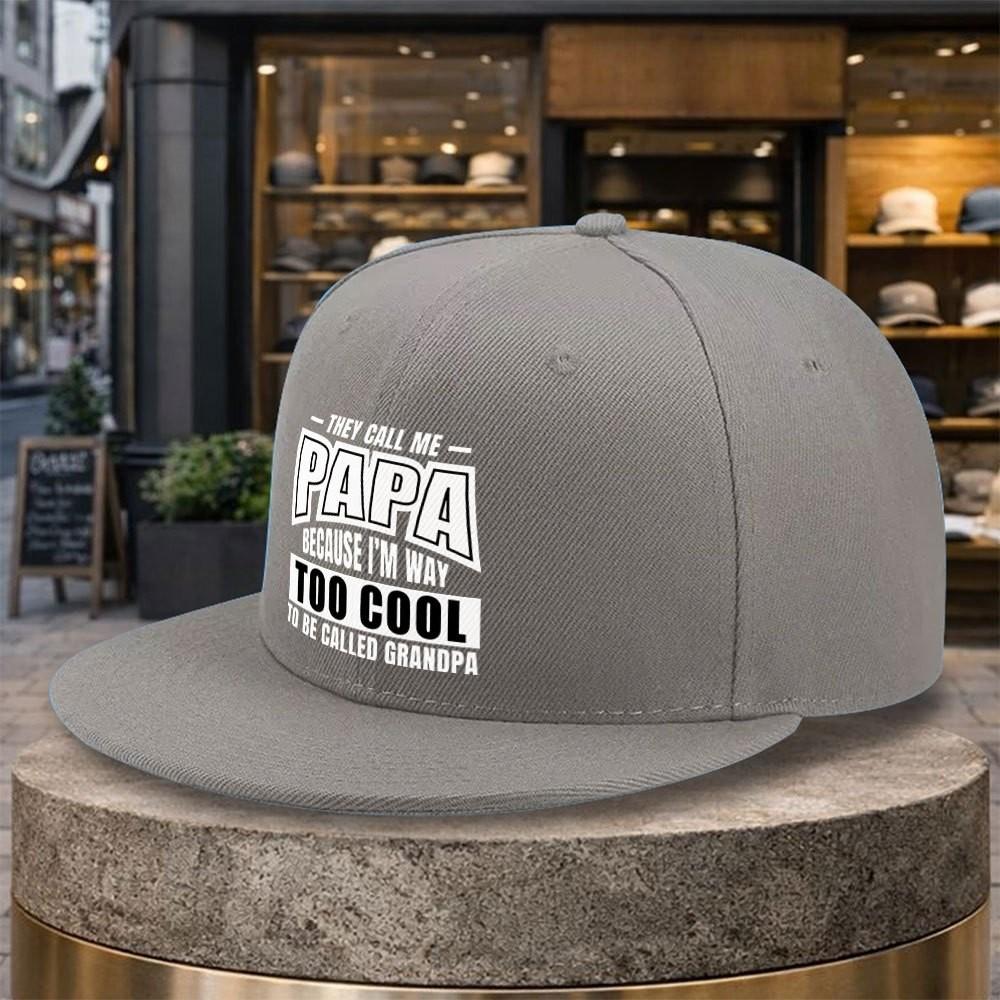 Papa Too Cool Grandpa Funny Slogan Baseball Cap Polyester Adult Casual Snapback Hat Unisex Outdoor